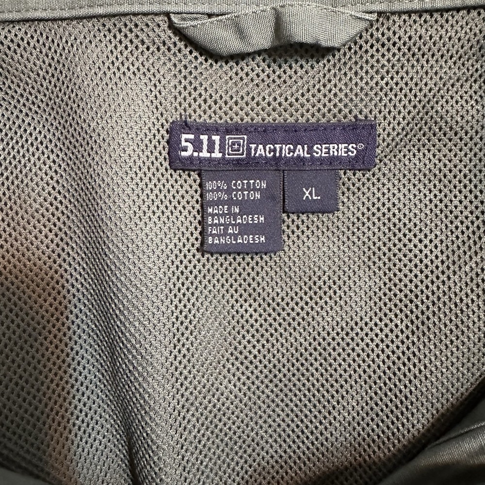 5.11 Tactical Men's XL SS Military Green Shirt Button Front Pockets Vented - Picture 4 of 7